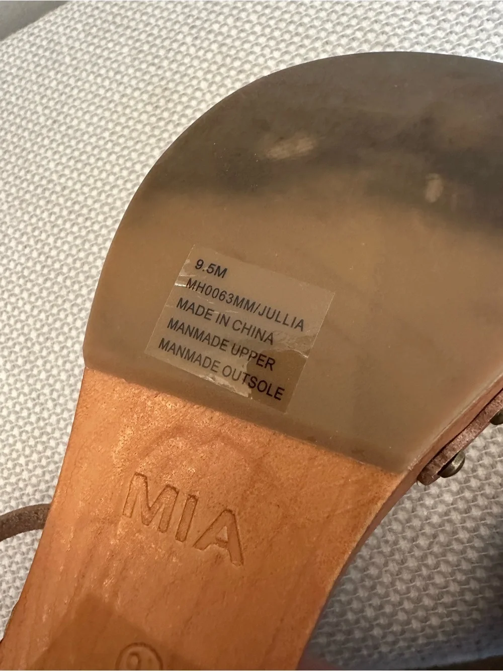 MIA Leather Platform Jullia Sandals Sz 9.5 Brown Chunky Heel Ankle Strap Clogs